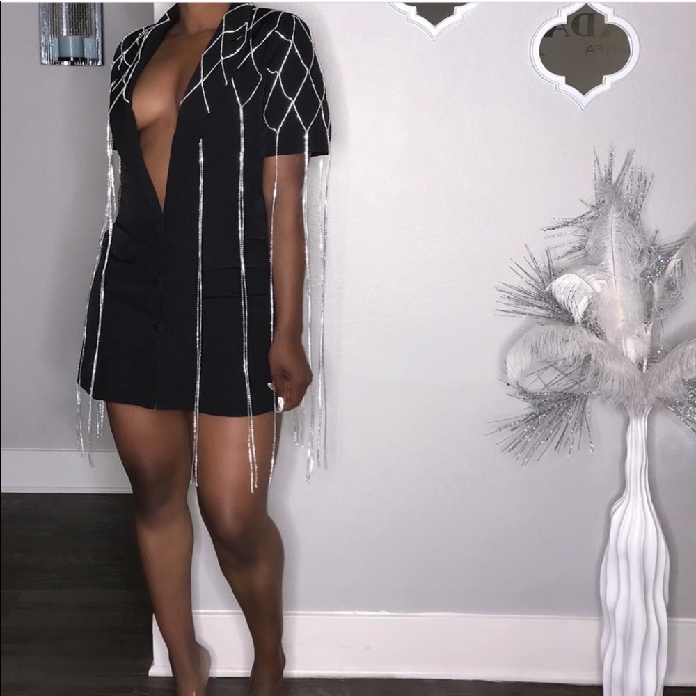 BBKayla Rhinestone Blazer Mini Dress